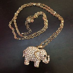 Rhinestone Elephant Necklace